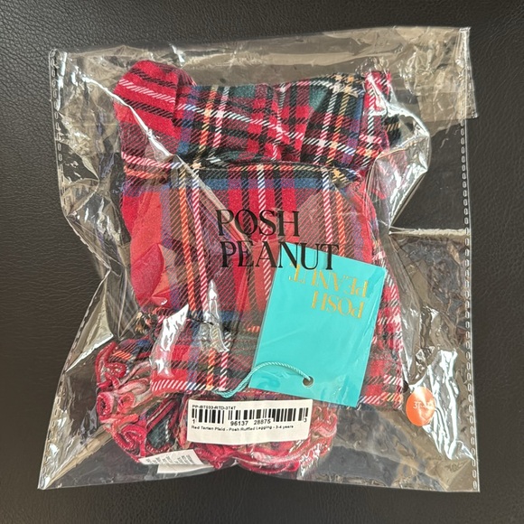 Posh Peanut Red Tartan Plaid Ruffled Leggings - Picture 11 of 11